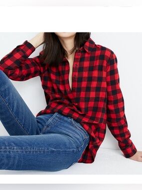 Madewell Flannel Shirt in Buffalo Check Size Medium